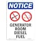 Signmission OSHA Notice, 7" Height, Generator Room Diesel Fuel Sign With Symbol, 7" X 5", Portrait OS-NS-D-57-V-13101 - alternate 1